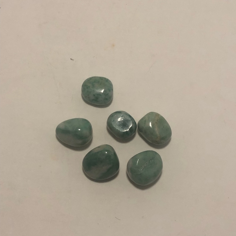Tumbled Green Amazonite Stones - Lot of 6